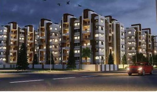 Apartments at night render